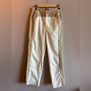 White and Tan PrettyLittleThing Pants